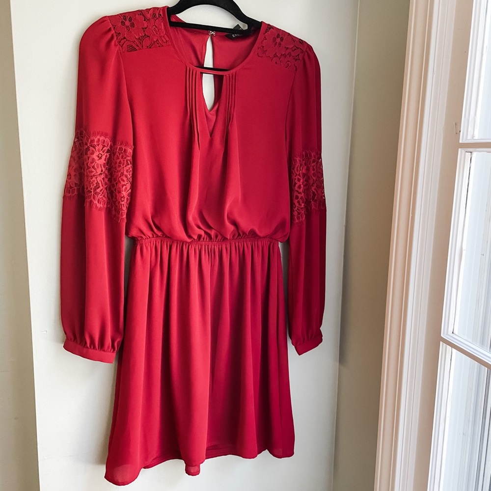 Express Red Long Sleeve Dress